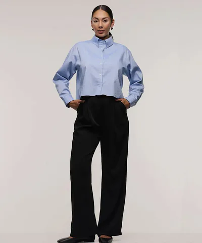 Bump City The Cotton Oxford Crop Top