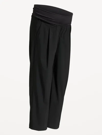 Old Navy Maternity Rollover-Waist SleekTech Trouser Pants