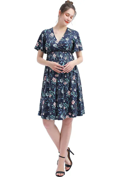 Kimi + Kai Kimi + Kai Maternity "Annis" V-Neck Nursing Dress