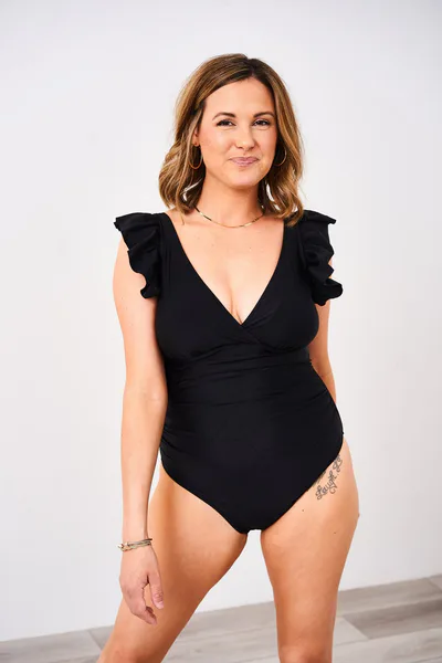 Latched Mama Latched Mama Lace-Up Nursing Swim One Piece