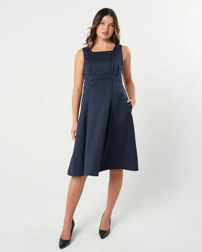 Milk & Baby MARION Sleeveless Maternity & Nursing Dress | Navy Blue