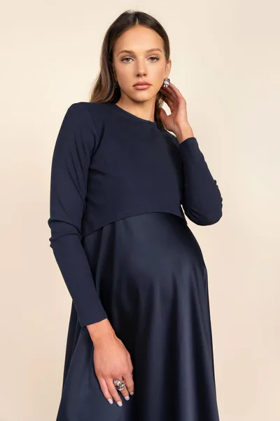 Apparalel Sahara Maternity Tee in Navy