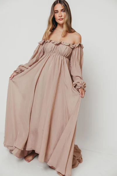 Worth Collective Elowen Maxi Dress in Dusty Rose - Bump Friendly *10/15 PRE-ORDER* *Color is a tad darker in person*