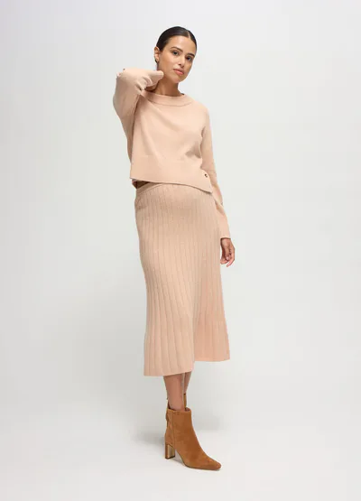 Ingrid & Isabel The Cozy Rib Knit Sweater Midi Maternity Skirt
