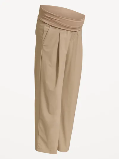 Old Navy Maternity Rollover-Waist SleekTech Trouser Pants