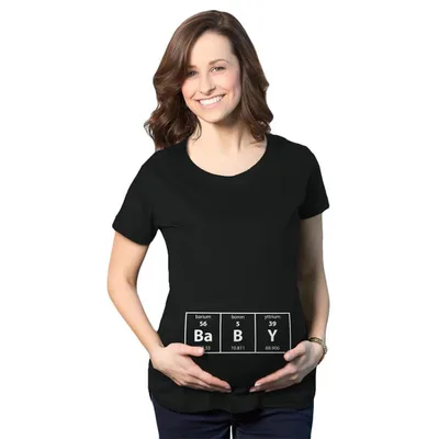 Target Maternity Baby Element Funny Announcement T Shirt Cool Pregnant Top - Crazy Dog Maternity T Shirt for Nerds Black XL