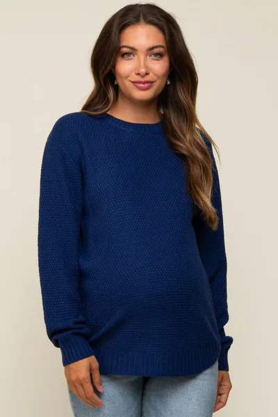 PinkBlush Navy Knit Pullover Sweater
