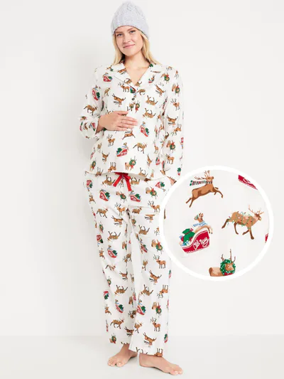 Old Navy Maternity Matching Flannel Pajama Set