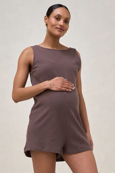 Bae the Label Kindred Nursing Playsuit - Ash Brown