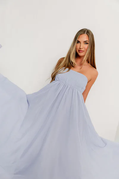 Worth Collective Caia Maxi Dress in Periwinkle - Bump Friendly