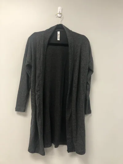 Latched Mama Outlet 5964 - Latched Mama Ribbed Plush Nursing Cardigan - Charcoal - Extra Extra Small