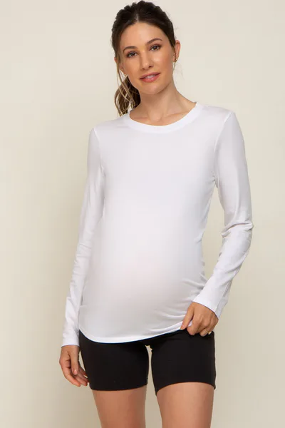 PinkBlush White Long Sleeve Maternity Top