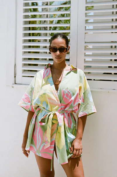 SABO Alannah Wrap Dress - Calypso Scarf