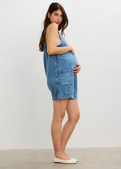 HATCH The Nora Denim Romper
