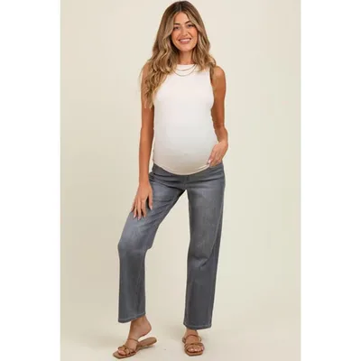Target Pinkblush Charcoal Ankle Slim Wide Leg Maternity Jeans 26