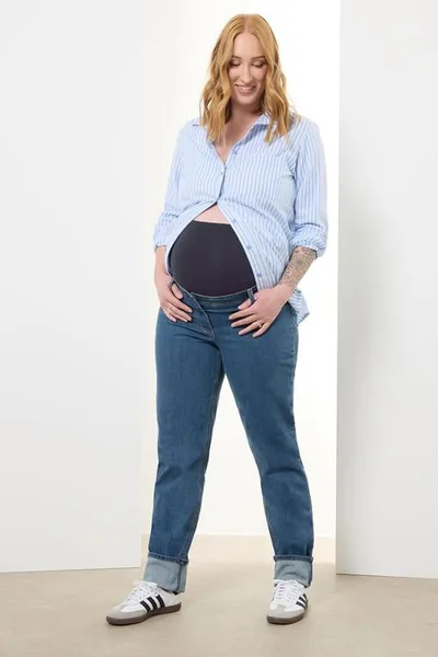 Yours Clothing LTS Tall Maternity Indigo Blue Washed UNA Stretch Mom Jeans