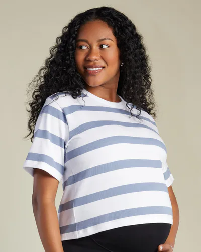 A Pea in the Pod Ease Short Sleeve Striped Top