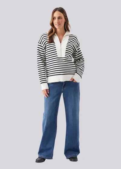 Ingrid & Isabel Ripe Maternity Fable Nursing Knit Striped Top
