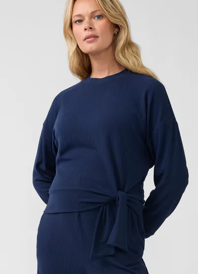 Ingrid & Isabel Dolman Sleeve Knit Maternity Tie Front Top