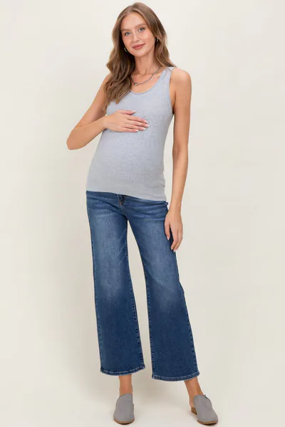 PinkBlush Medium High Rise Ankle Straight Relaxed Maternity Jeans