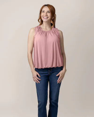 Kindred Bravely Piper Bubble Hem Nursing Tank | Light Mauve