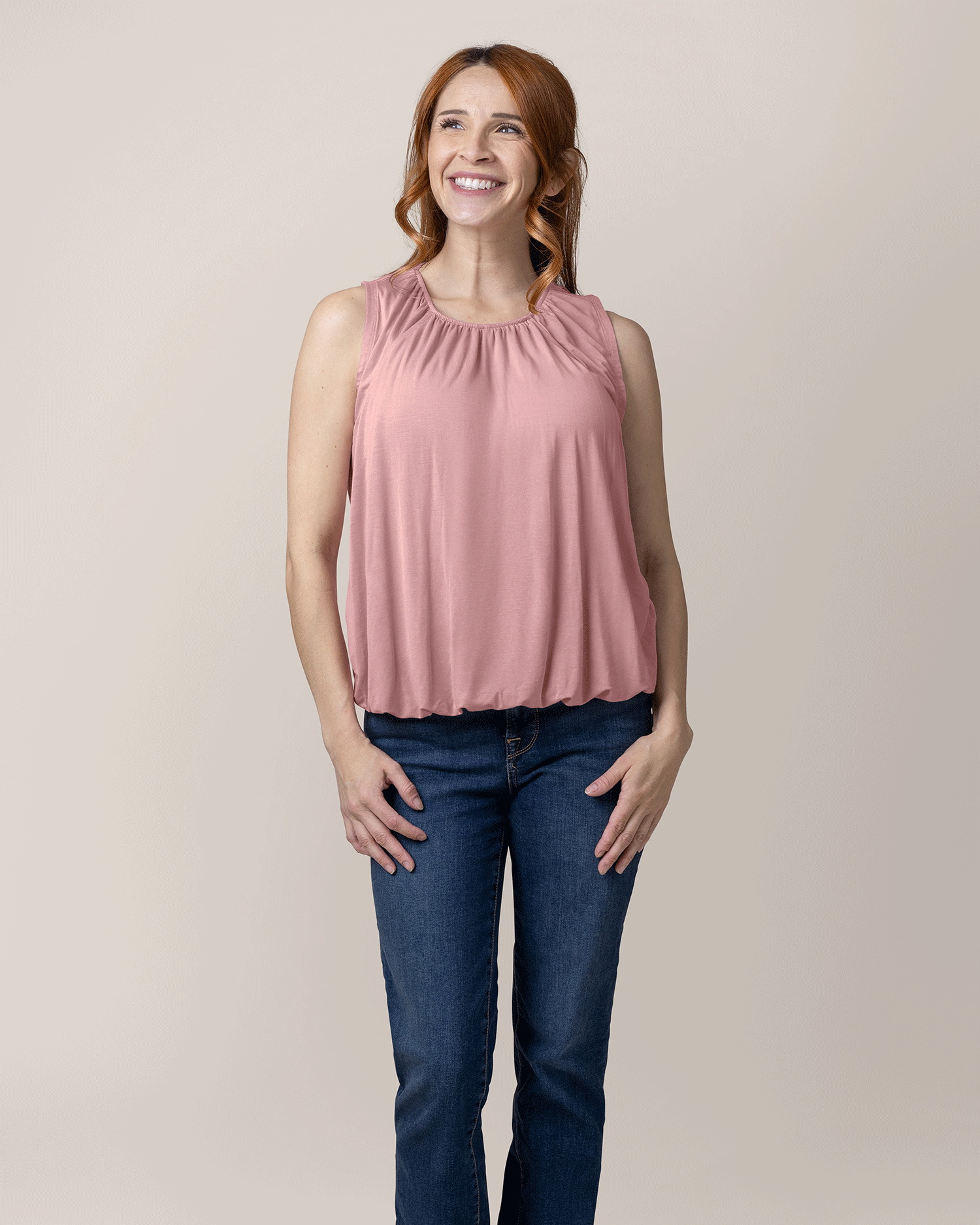 Kindred Bravely Piper Bubble Hem Nursing Tank | Light Mauve