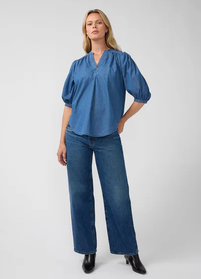 Ingrid & Isabel Relaxed Popover Chambray Maternity Shirt