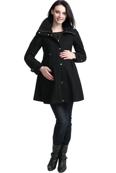 Kimi + Kai Kimi + Kai Maternity "Olivia" Wool Blend Parka Coat