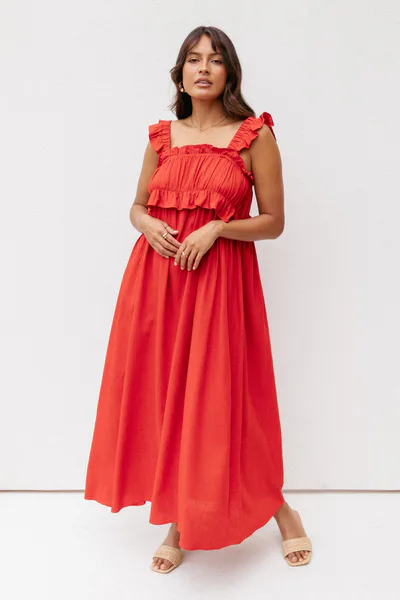 Petal & Pup Ross Frill Strap Maxi Dress