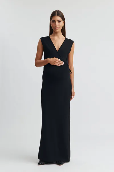 Legoe Heritage Crepe Knit Wrap Dress