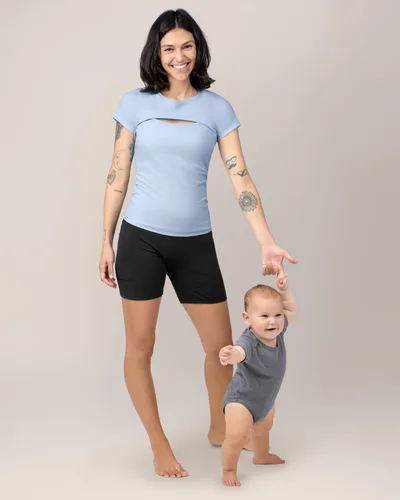 Kindred Bravely Luna Active Cut Out Nursing Top | French Blue