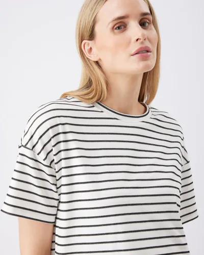 Ripe Maternity Jada Stripe Nursing Tee White / Black