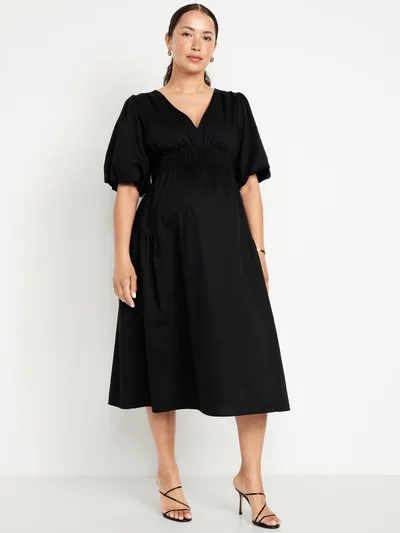 Old Navy Maternity Waist-Defined Midi Dress