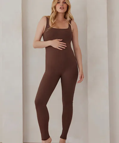 Bump City BUMPSUIT: Sculpting Rib Wide Strap Unitard