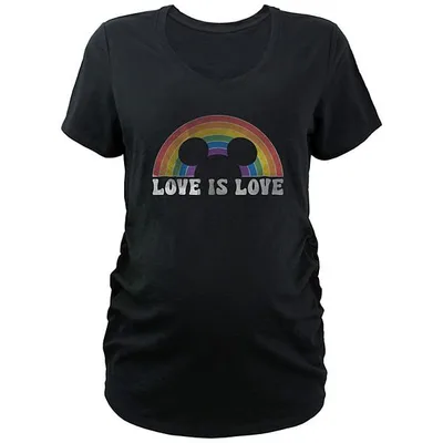 Kohl's Disney's Mickey Mouse Love Is Love Rainbow Maternity Graphic Tee