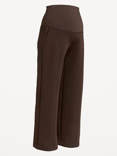 Old Navy Maternity Bounce Fleece Rollover-Waist Wide-Leg Pants
