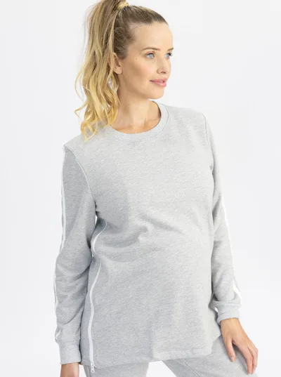 Angel Maternity Maternity Sweatshirt in Grey