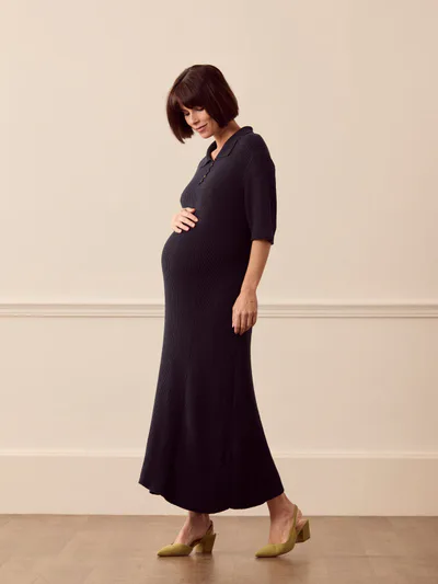 For The Creators Knitted Ribbed Midi Dress