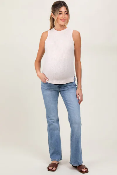 PinkBlush Light Blue Vintage Wash Maternity Bootcut Jeans