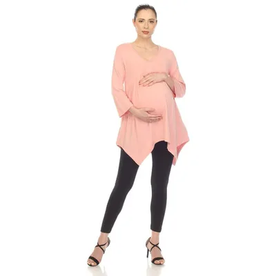 Target Maternity Empire Cut V-Neck Tunic Top Pink 3X -White Mark