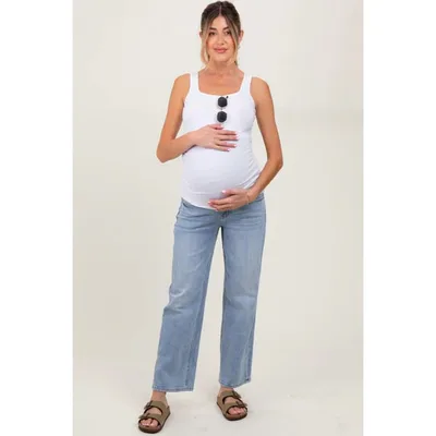 Target Pinkblush Blue Straight Leg Ankle Maternity Jeans 29