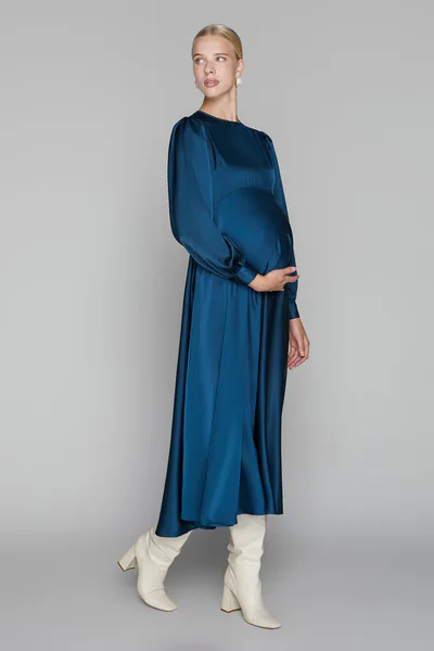 Apparalel Arden Maternity Dress in Teal