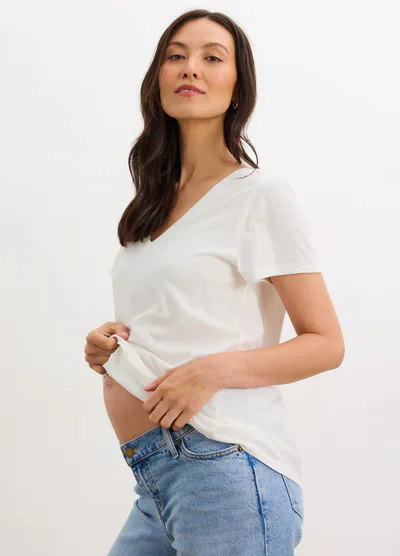 HATCH The Washed Cotton Vneck Tshirt