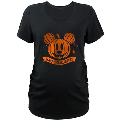 Kohl's Disney's Mickey Mouse Pumpkin Head Happy Halloween Banner Maternity Graphic Tee