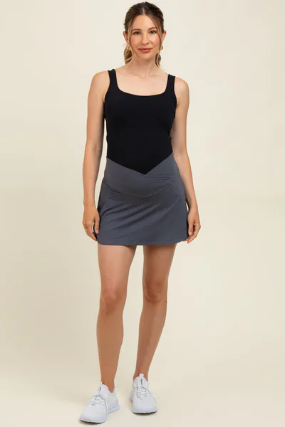 PinkBlush Charcoal Crossover V-Waist Maternity Skort