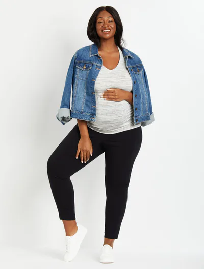 Motherhood Maternity Plus Size The Maia Secret Fit Belly® Rayon Skinny Leg Maternity Ankle Pants