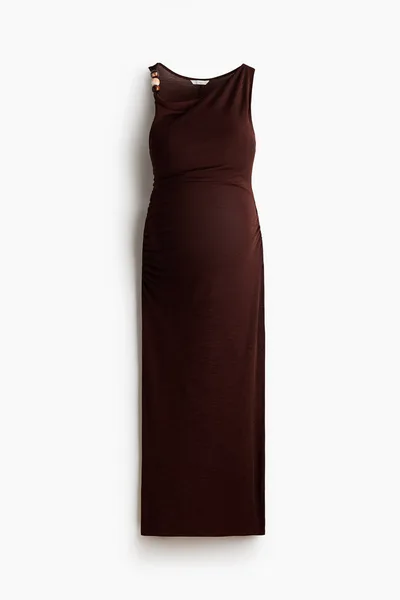 H&M MAMA Beaded Cowl-Neck Dress