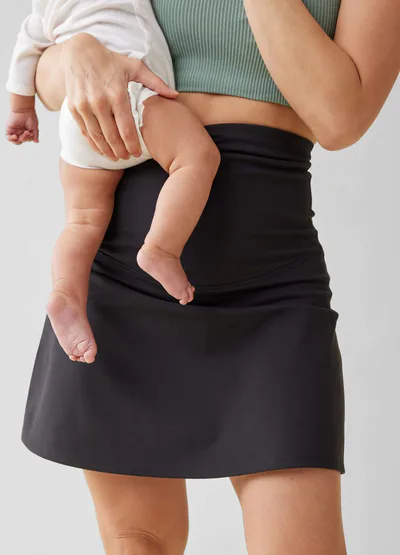 Ingrid & Isabel The New Mama Black Postpartum Support Skort