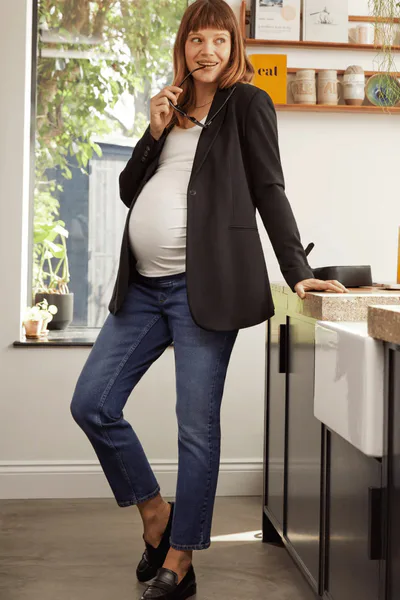 For The Creators Over the bump Organic Maternity Boyfriend Jeans