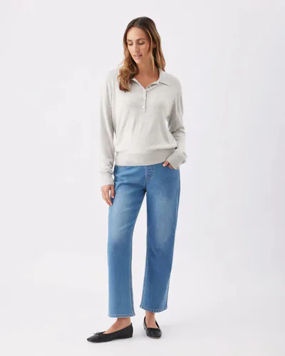 Ripe Maternity Teddy Straight Jean  Classic Blue